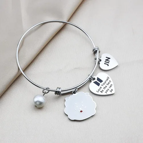Vista 3 de CWXLGH Kpop Army Gifts Love Yourself Be The Best You Can Be Bracelet Inspirational Gift Star Lover Jewelry Star Fans Gift Music Lover Gifts