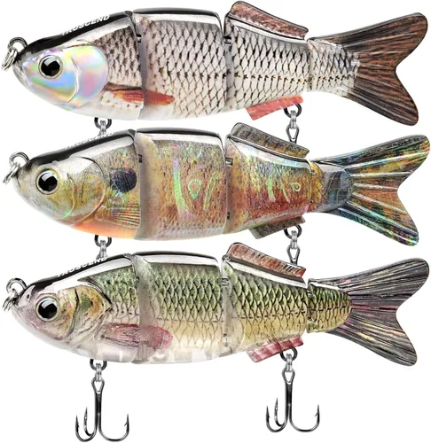 Vista 24 de TRUSCEND Swimmax - Señuelos de pesca fáciles de atrapar con ganchos BKK, ondulación, vibración, traqueteo y gorgoteo para más mordeduras, cebos