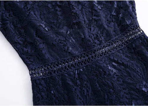 Vista 6 de Vestido de cóctel para mujer, diseño elegante de encaje floral, ceñido al cuerpo