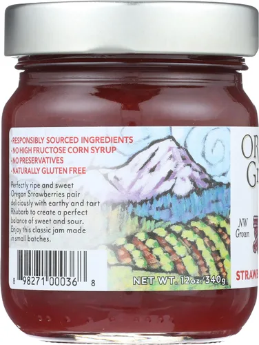 Vista 6 de Oregon Growers Crema de ruibarbo y fresa, 12 oz