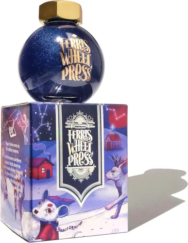 Vista 50 de Ferris Wheel Press Tinta, Ferritales Edición Limitada, La Sinfonía Crepúsculo, Índigo con Brillo Azul, Botella de Tinta para Pluma Estilográfica