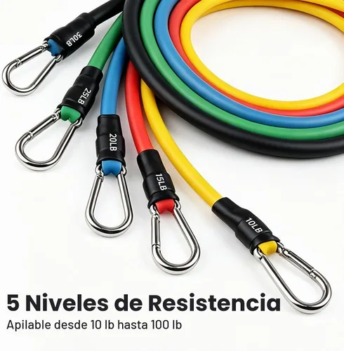 Vista 2 de Resistance Bands Set, Himaly Exercise Bands Strength Training Fitness Bands Workout Elastic Bands with Legs Ankle Straps, Door Anchor, Handles &