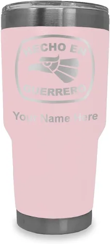 Vista 14 de LaserGram Vaso aislado al vacío de 20 onzas, hecho en Guerrero, grabado personalizado incluido (negro)