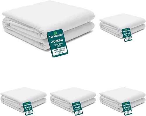 Vista 9 de Furhaven - Funda protectora de espuma para colchón resistente al agua para cama de perro, color blanco, M