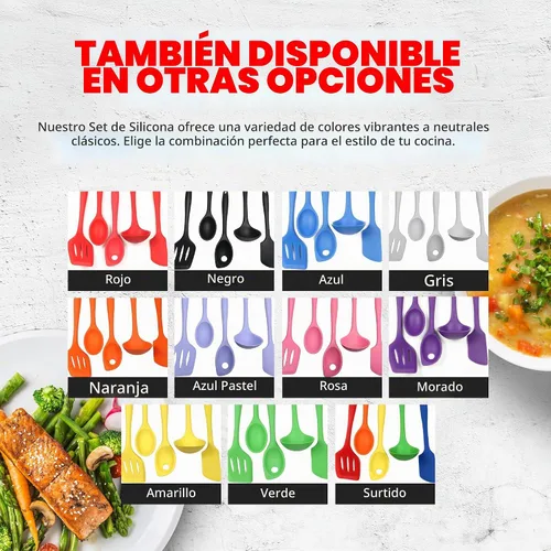 Vista 7 de Chef Craft Juego de herramientas de cocina de silicona premium multicolor de 5 piezas, surtido (42086)