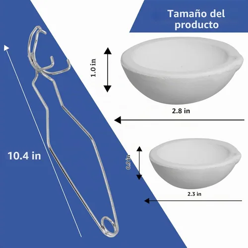 Vista 3 de Novellaire Kit de 8 piezas de crisoles para fundir metal como oro y plata