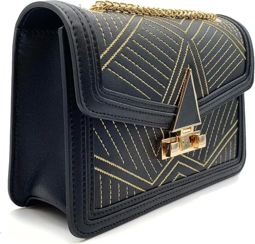 Vista 3 de OOHOO Bolso bandolera para mujer, de cuero Y2k, con correa de cadena