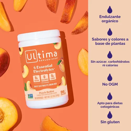 Vista 5 de Ultima Replenisher - Mezcla diaria de electrolitos en polvo, recipiente de 90 porciones