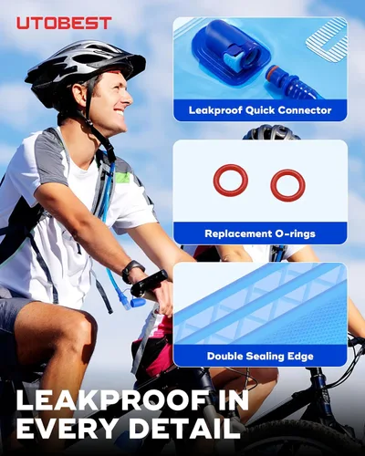 Vista 4 de UTOBEST Vejiga de agua, bolsa de hidratación de 1 L, 1.5 L, 2 L, 3 L para mochila de senderismo, sin BPA, depósito de agua a prueba de fugas