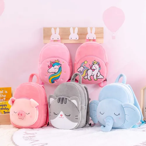 Vista 53 de Lazada Mochila para niños pequeños, juguetes de animales de peluche, mochila pequeña, color gris, 9.5 pulgadas