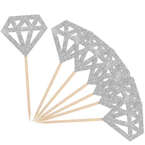 Vista 16 de 24 piezas de decoración para cupcakes con anillo de corazón, para despedida de soltera, bodas, compromisos, despedidas de soltera, suministros