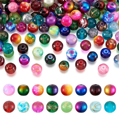 Vista 43 de Craftdady - 500 piezas de cuentas de vidrio redondas de 4 mm esmeriladas transparentes con cristal mate. Cuentas de vidrio esféricas pequeñas y 20