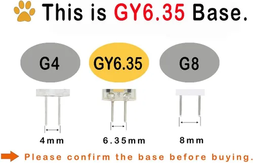 Vista 5 de Bombilla LED GY6.35 equivalente a 50 W halógena, CA/CC 12 V blanco cálido 2700 K, GY6.35 base bi-pin tipo JC bombilla para lámpara colgante, luz