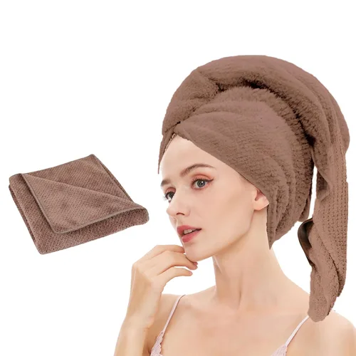 Vista 15 de Toalla de microfibra para el cabello de secado rápido, toallas de secado de pelo, adecuadas para todo tipo de cabello, ultra absorbente, cabello Azul