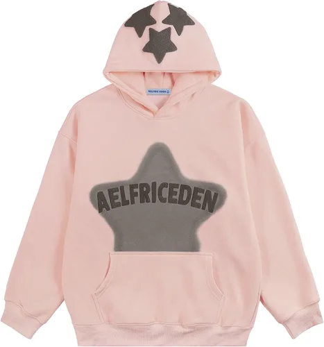 Vista 10 de Aelfric Eden Sudaderas con capucha gráficas para hombre Y2K, sudadera con capucha impresa, sudadera casual de gran tamaño, manga larga