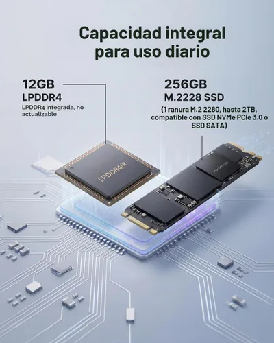 Vista 8 de KAMRUI AK1PLUS - Mini computadora de escritorio, Intel N5030 (hasta 3.1 GHz), 12 GB de RAM 256 GB SSD, Mini computadora de escritorio 4K dual