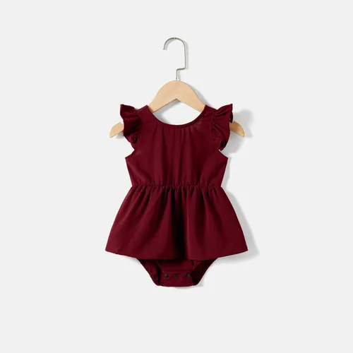 Vista 6 de IFFEI Vestidos de verano para mamá y yo, estilo bohemio, a juego, con volantes, manga abombada, cintura alta, vestido largo por debajo