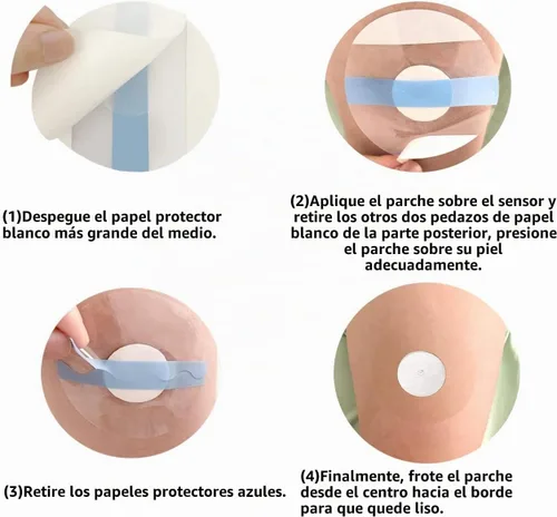 Vista 3 de Cubiertas de sensor para Libre 1/2/3 - 50 paquetes de parches adhesivos impermeables, cinta adhesiva transparente CGM de larga duración hasta 14