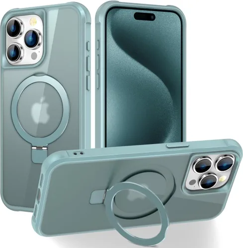 Vista 149 de CHAOFEnG Funda magnética compatible con iPhone 11 con soporte, prueba de caídas de grado militar, compatible con imán, anillo translúcido, parte