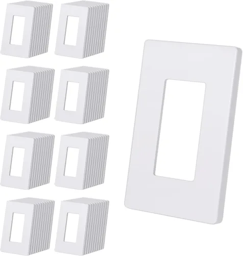 Vista 16 de CML Placa de Pared Decorativa Negra de 4 Posiciones Sin Tornillos, Paquete de 4 Placas de Interruptor de Luz y Cubierta Frontal para Receptáculo