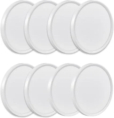Vista 12 de 4PK - Lámpara LED de techo empotrada de 9 pulgadas, 18 W, 1860 lm, 3000 K/4000 K/6000 K CCT seleccionable, panel plano redondo de bajo perfil