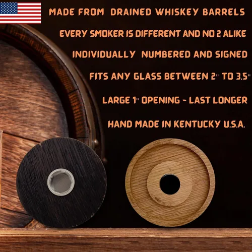 Vista 3 de Kit de ahumador de cóctel de whisky recuperado con antorcha, fabricado en Estados Unidos, kit de ahumador a la antigua, kit de ahumador de bourbon