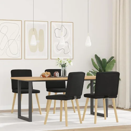 Vista 12 de Modern Dining Chairs 2-Piece Set Black Fabric Upholstered Kitchen Chairs with Metal Frame and Foam Padding for Dining Room Living Room Farmhouse