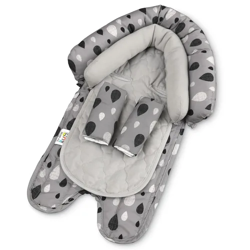 Vista 9 de GoldBug - Soporte para la cabeza de asiento de coche 2 en 1 para bebés y niños pequeños + fundas para correa - Flecha