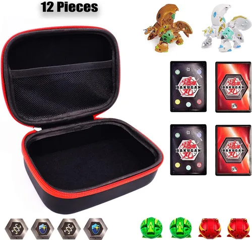 Vista 2 de Estuche organizador de juguetes compatible con Bakugan Battle Planet, BakuCores, Armored Alliance, Geogan Rising, organizador de juguetes (12, gris)