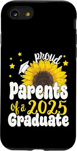 Vista 18 de iPhone 16 Parents of a 2025 Graduate 25 Senior Graduation Sunflower Case