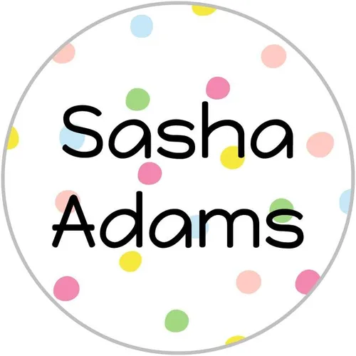 Vista 16 de Name Bubbles - Etiquetas circulares personalizadas para ropa infantil (80 etiquetas) - Calcomanías impermeables con nombre personalizadas