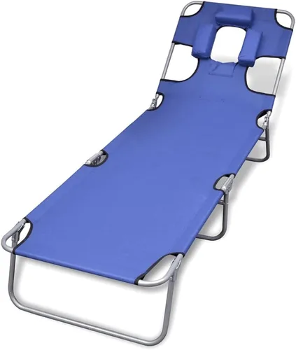 Vista 11 de Sun Lounger with Leaf Print, Sturdy Steel Frame - Adjustable Outdoor Chair for Patio, Poolside, Beach, Lounge - Perfect Modern Leisure on Balcony or