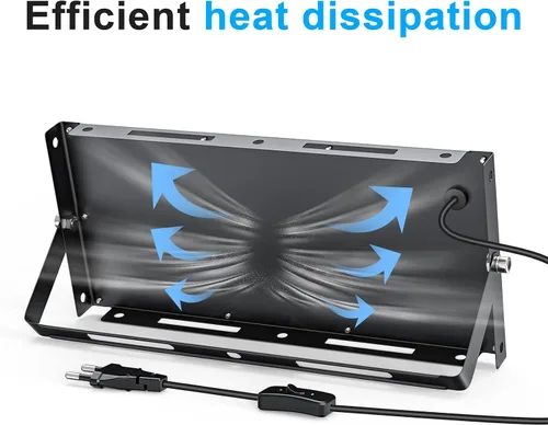Vista 4 de Luz de inundación de 50 W para exteriores, paquete de 4 luces LED de 5000 lúmenes, 6500 K súper brillantes, enchufe para exteriores, luces