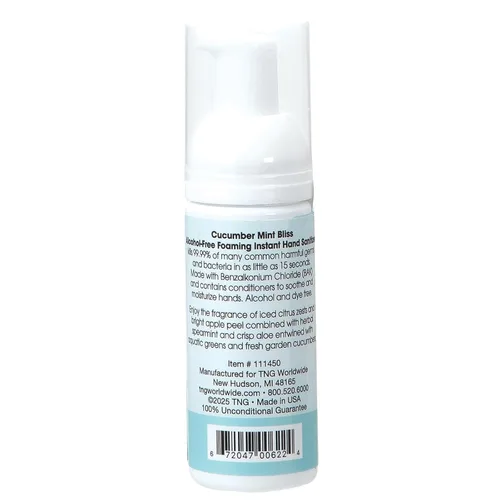 Vista 2 de ForPro - Desinfectante instantáneo de manos espumoso sin alcohol, hidratante y sin colorantes, aroma a menta y pepino, 1.7 onzas líquidas