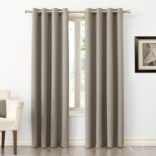 Vista 15 de Sun Zero Soho - Juego de 2 paneles de cortinas opacas de eficiencia energética con ojales, 54 x 63 pulgadas, color blanco paloma Oyster White