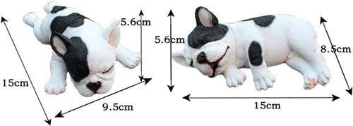 Vista 2 de Escultura de bulldog francés, estatuas de jardín, estatuas para exteriores, esculturas de perro, adorno de resina para patio, hogar, adornos
