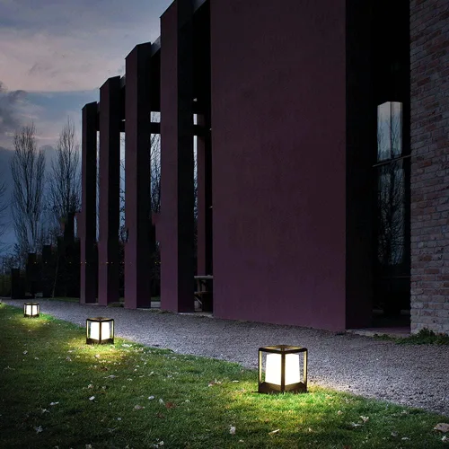 Vista 6 de Lámpara de poste para exteriores, moderna lámpara cuadrada para patio al aire libre, luces de columna de paisaje, luces de pilar de patio, luces
