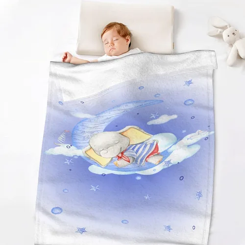 Vista 6 de Bonita manta de franela de elefante, ultra suave y acogedora, manta de forro polar ligera y mullida, manta de felpa cálida para sofá, cama, 30 x 40