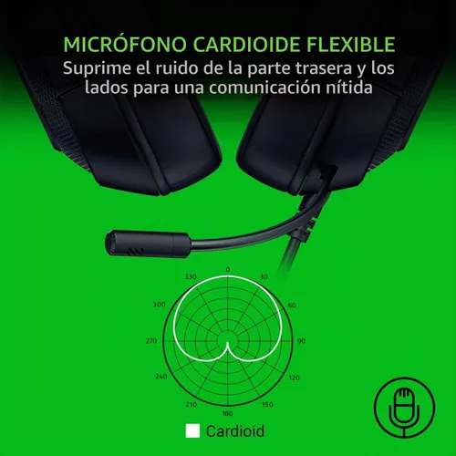 Vista 5 de Razer Kraken X lite - Audífonos ultraligeros para videojuegos: apto para sonido Surround 7.1, con marco ligero y micrófono cardioide flexible