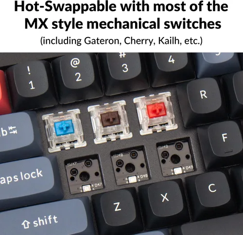 Vista 2 de Keychron Q7 - Teclado mecánico personalizado con cable RGB intercambiable en caliente compatible con Mac Windows Linux QMKVIA Macro programable