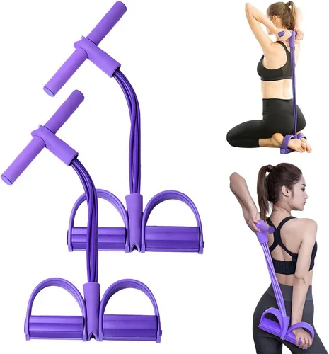 Vista 8 de Banda de resistencia elástica multifuncional para yoga, extractor de pedal de estiramiento mejorado 2026 con asas para entrenamiento de cuerpo