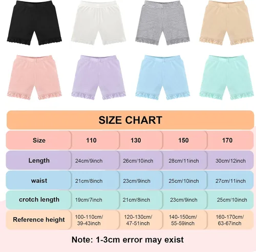 Vista 2 de Boyiee Paquete de 8 pantalones cortos para niñas, pantalones cortos de ciclismo para danza, gimnasia, yoga, pantalones cortos de seguridad activos