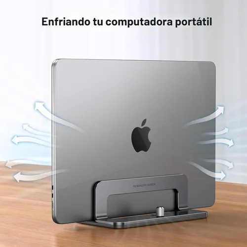 Vista 6 de UGREEN Soporte vertical para laptop para escritorio compatible con MacBook Pro, MacBook Air, soporte vertical de aluminio ajustable para portátiles
