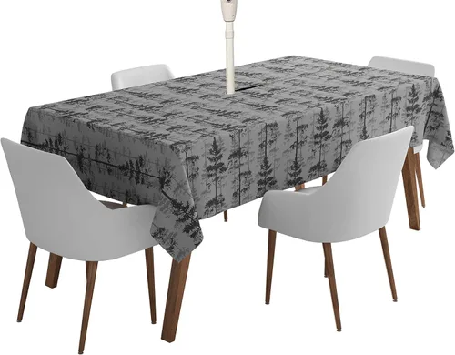 Vista 45 de Mantel cuadrado para interiores y exteriores de 58 x 58 pulgadas, mantel cuadrado impermeable para mesa de patio, manteles de primavera/verano