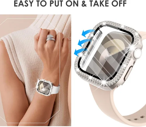 Vista 20 de Surace Bling - Carcasa con protector de pantalla para Apple Watch Series 3, 2, 1 de 1.496 pulgadas