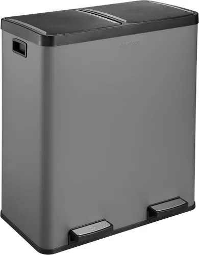 Vista 9 de Step N' Sort El bote de basura y reciclaje de capacidad extra grande de 18.5 galones, Soft-Step, con dos compartimentos y contenedores interiores