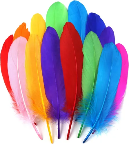 Vista 20 de THARAHT 120 plumas de ganso azul aguamarina naturales a granel de 6-8 pulgadas 5.9-7.9 in para manualidades, bricolaje, cosplay, boda, fiesta