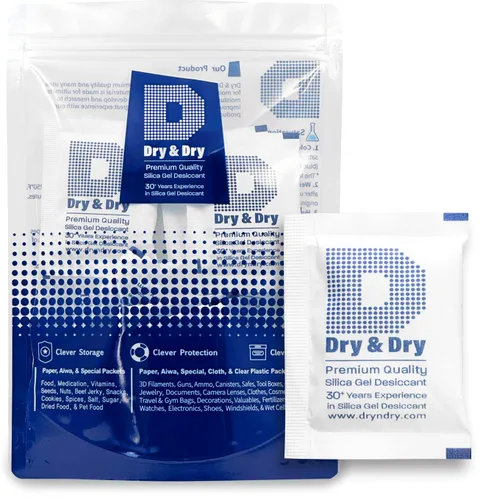 Vista 16 de Dry & Dry 0.04 oz [50 paquetes] Paquetes de gel de sílice desecantes, paquetes de sílice - Paquetes de gel de sílice recargable, paquetes