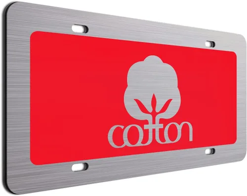 Vista 10 de Placa de matrícula decorativa de algodón blanco - 6"x12" de aluminio cepillado, etiqueta novedosa para exhibición en parachoques delantero