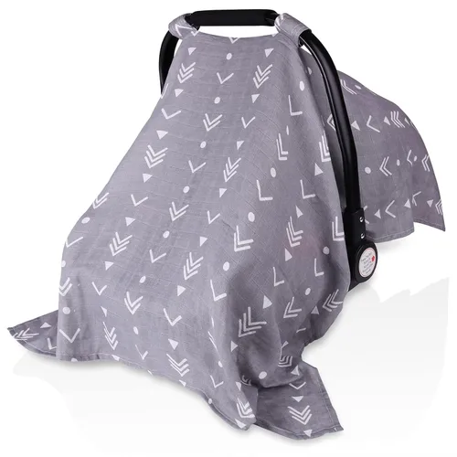 Vista 8 de Metplus Funda de muselina para asiento de coche para bebés, funda transpirable para asiento de coche infantil, funda ligera para portabebés